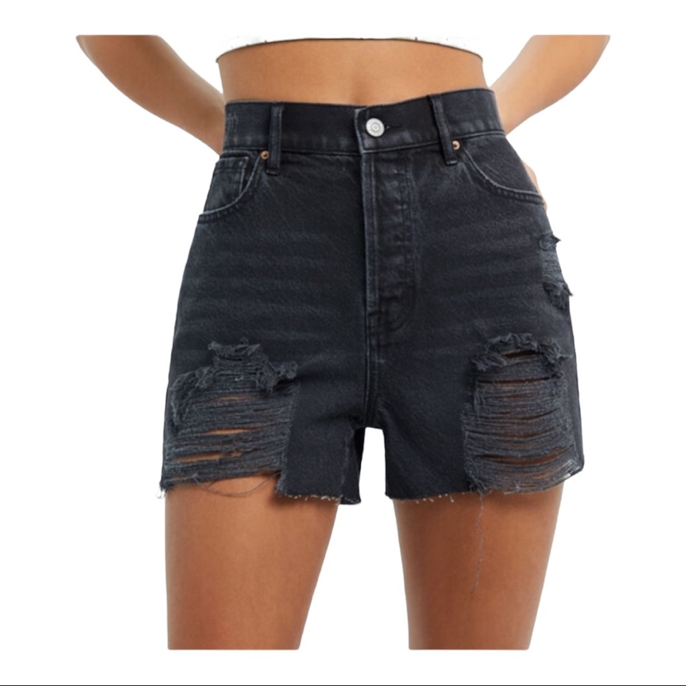 Pacsun High Icon Rise Shorts Distressed Size 22